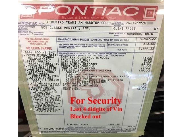 1976 Pontiac Firebird Trans Am (CC-1042929) for sale in Malone, New York