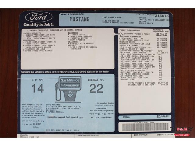 1995 Ford Mustang Cobra (CC-1060585) for sale in Glen Ellyn, Illinois