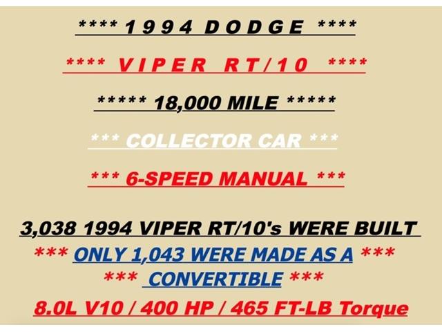 1994 Dodge Viper (CC-1069513) for sale in Orlando, Florida