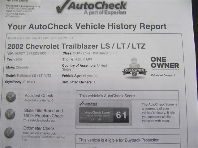 2002 Chevrolet Trailblazer (CC-1131679) for sale in Omaha, Nebraska