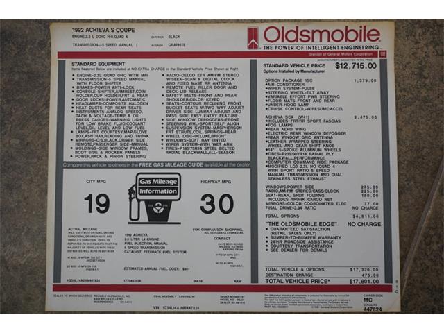 1992 Oldsmobile Achieva (CC-1141818) for sale in Solon, Ohio