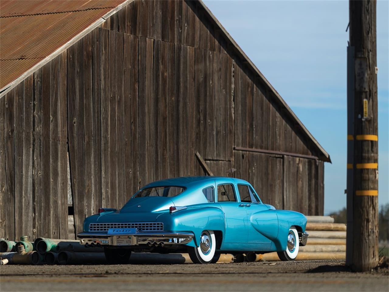 1948 Tucker Car RARE Street 8x10 Photo Ohio Dealer License Plate