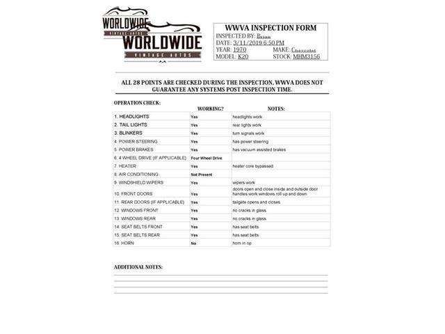 1970 Chevrolet K-20 (CC-1216811) for sale in Denver , Colorado