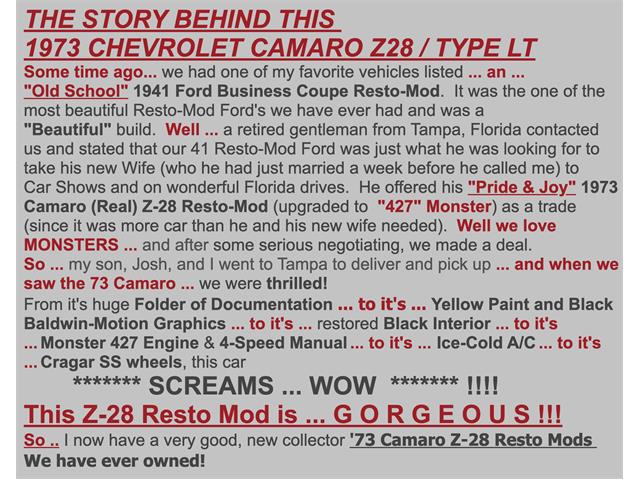 1973 Chevrolet Camaro Z28 (CC-1315158) for sale in Eustis, Florida