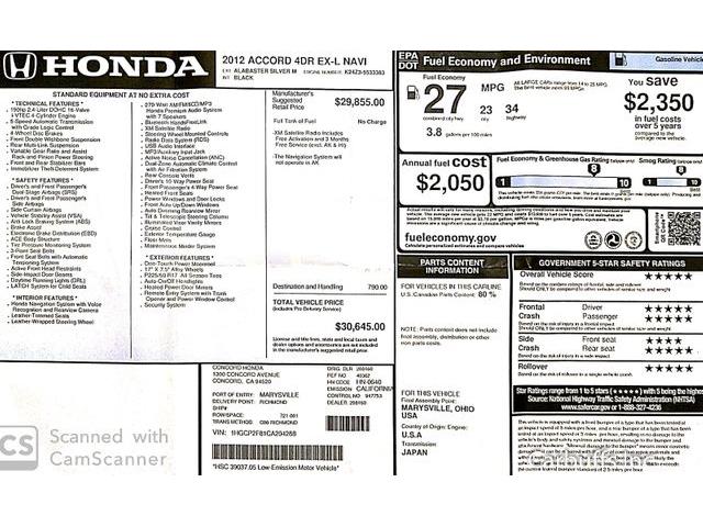 2012 Honda Accord (CC-1333245) for sale in Concord, California