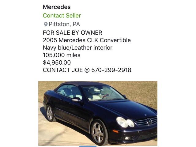2005 Mercedes-Benz CLK (CC-1374600) for sale in West Pittston, Pennsylvania