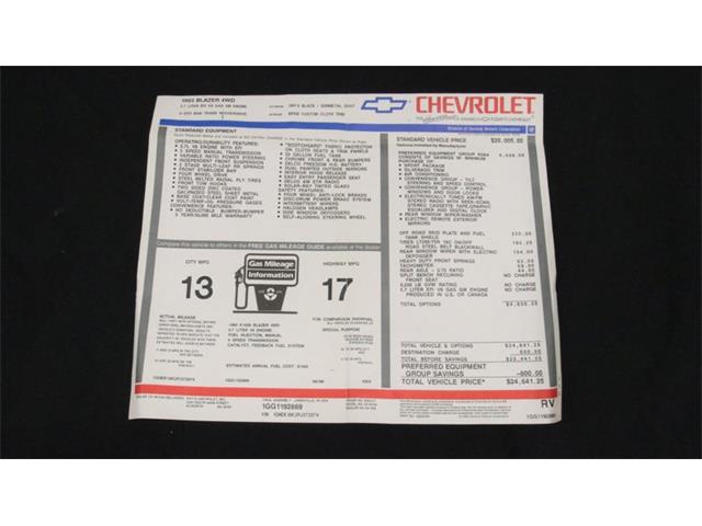 1993 Chevrolet K1500 Blazer 4X4 (CC-1420411) for sale in Lithia Springs, Georgia