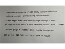 1969 Chevrolet Corvette Stingray (CC-1442442) for sale in Sarasota, Florida