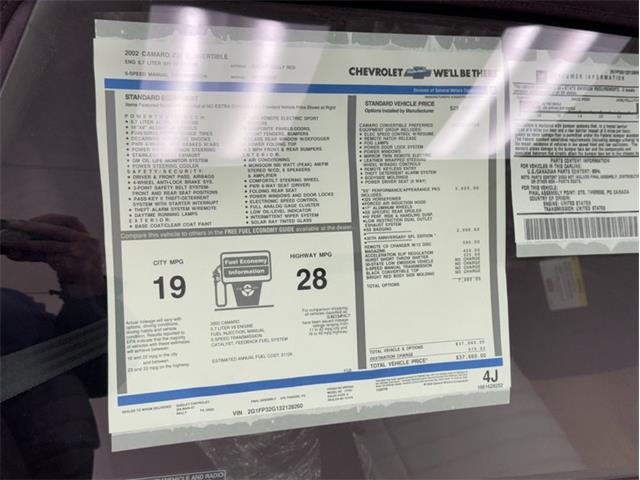 2002 Chevrolet Camaro (CC-1511039) for sale in Morgantown, Pennsylvania