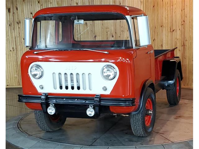 Red 1960 Willys Jeep FC 170 C.O.E Old Photo Truck 