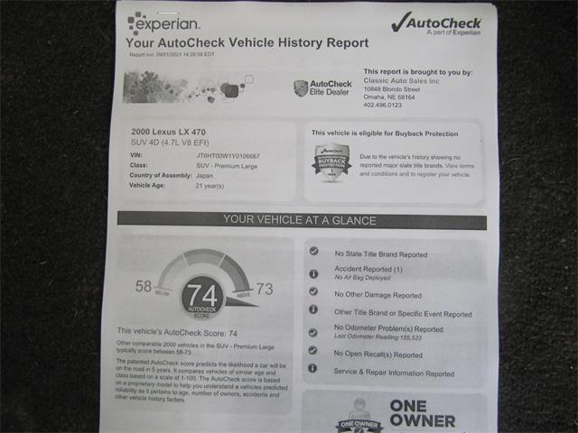 2000 Lexus LX470 (CC-1520345) for sale in Omaha, Nebraska