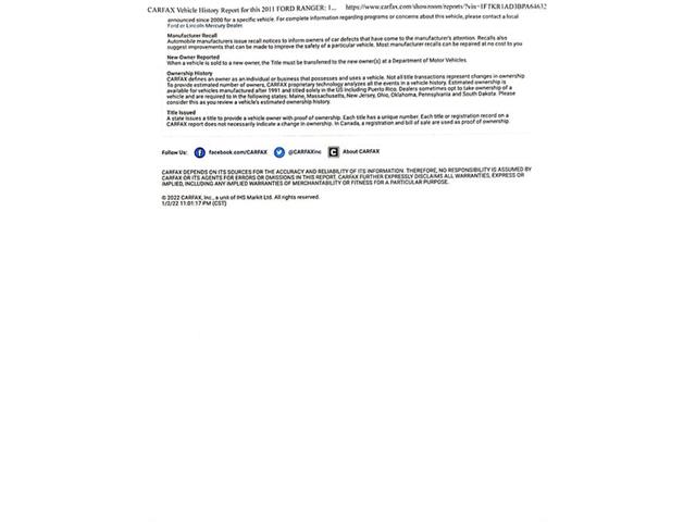 2011 Ford Ranger (CC-1563850) for sale in Concord, California