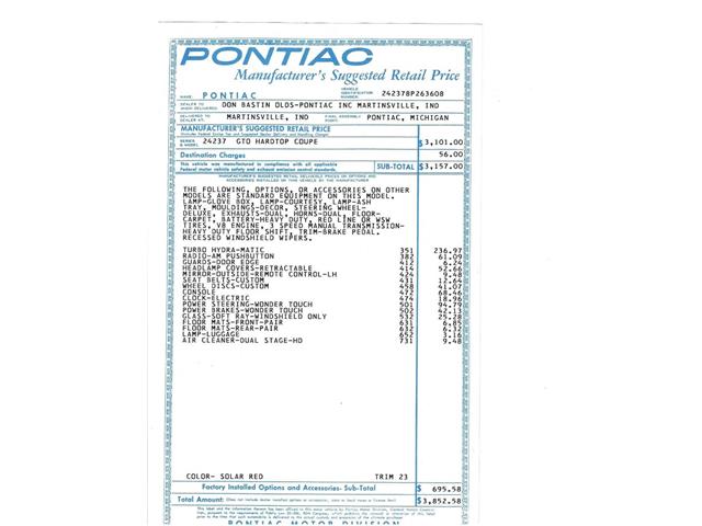1968 Pontiac GTO (CC-1577953) for sale in Volo, Illinois