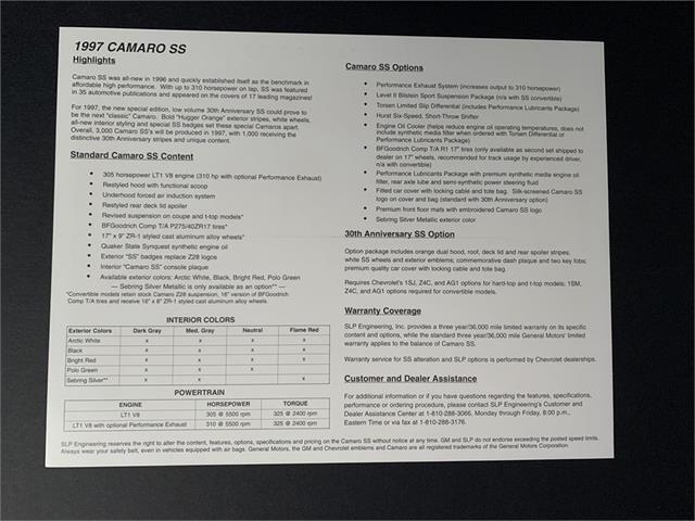 1997 Chevrolet Camaro SS (CC-1592026) for sale in Springfield, Ohio