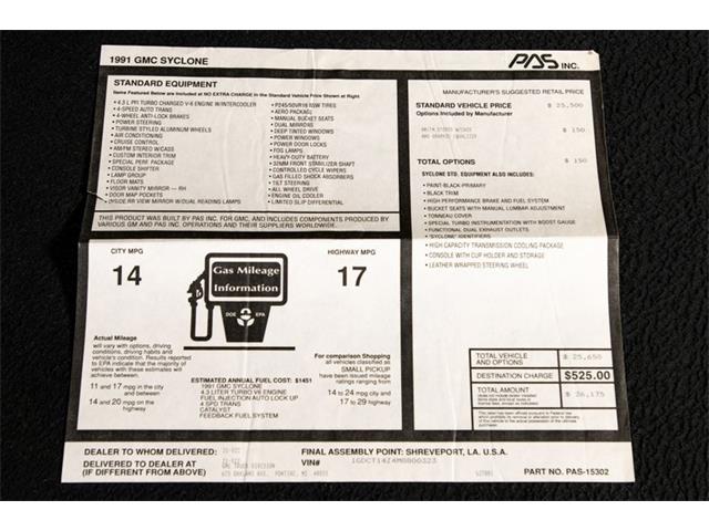 1991 GMC Syclone (CC-1664822) for sale in Charlotte, North Carolina