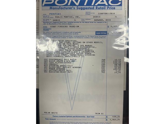 1970 Pontiac Firebird Trans Am (CC-1692464) for sale in Lincoln, Nebraska