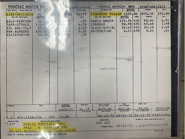 1970 Pontiac Firebird Trans Am (CC-1692464) for sale in Lincoln, Nebraska