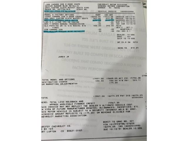 1992 Chevrolet Camaro (CC-1695696) for sale in Greensboro, North Carolina