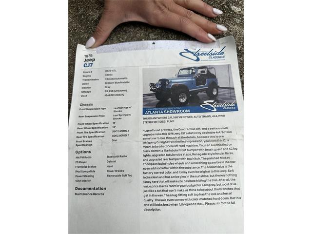 1976 Jeep CJ7 (CC-1715940) for sale in Davidson, North Carolina