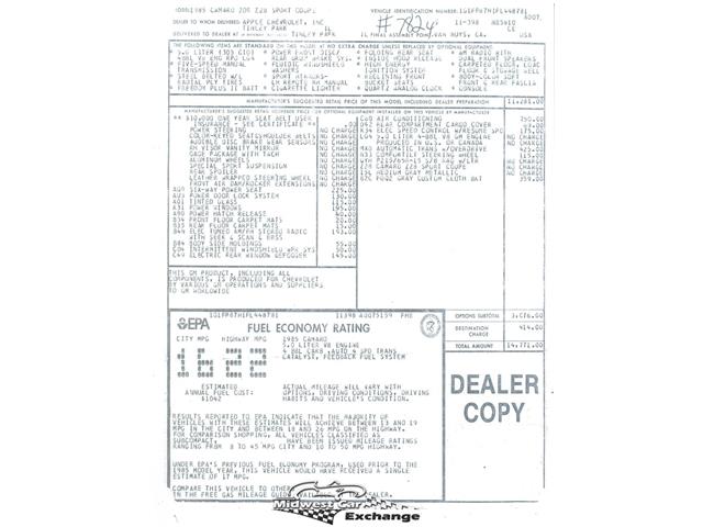 1985 Chevrolet Camaro (CC-1746946) for sale in Alsip, Illinois