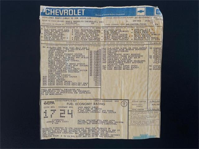 1985 Chevrolet Monte Carlo SS (CC-1767430) for sale in North Royalton, Ohio