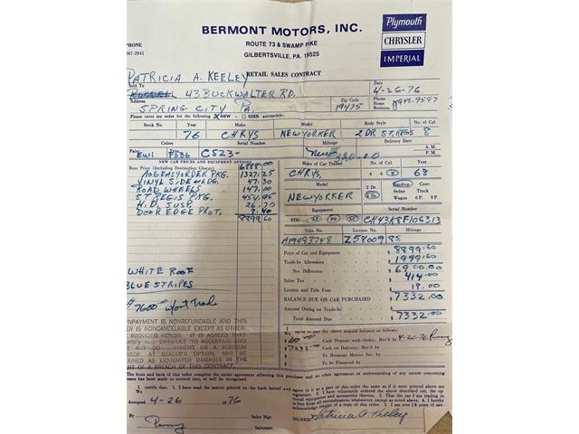 1976 Chrysler New Yorker (CC-1770112) for sale in Morgantown, Pennsylvania