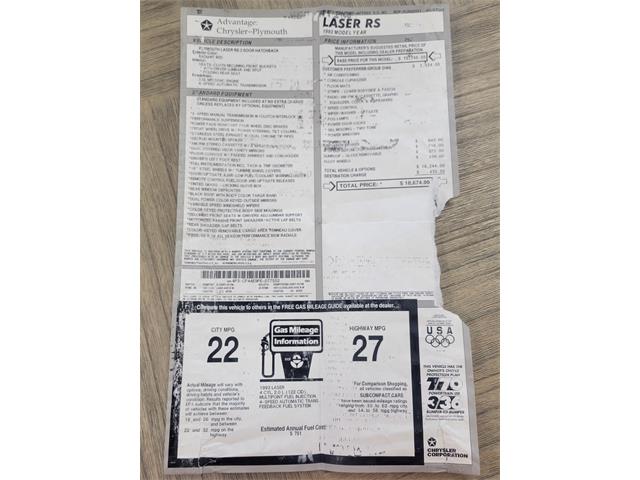 1993 Plymouth Laser (CC-1771211) for sale in Canton, Ohio