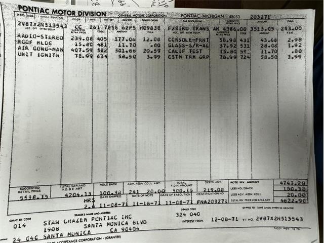 1972 Pontiac Firebird Trans Am (CC-1782029) for sale in Sarasota, Florida
