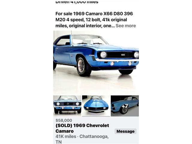 1969 Chevrolet Camaro (CC-1797605) for sale in Palmetto, Florida