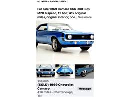 1969 Chevrolet Camaro (CC-1797605) for sale in Palmetto, Florida