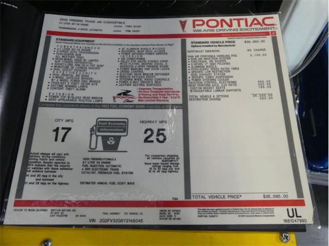 2000 Pontiac Firebird Trans Am (CC-1790905) for sale in Palmetto, Florida