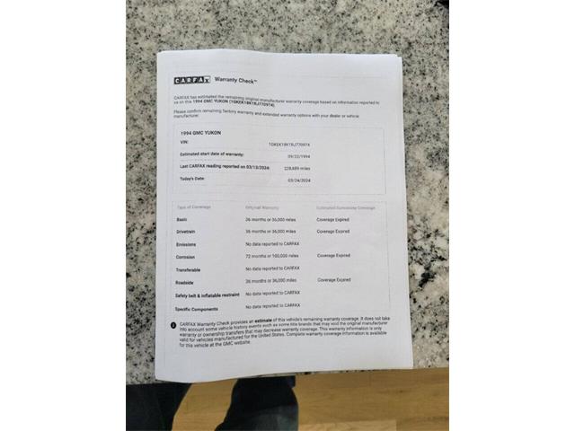 1994 GMC Yukon (CC-1838943) for sale in Easton, Maryland