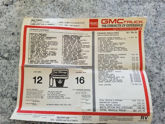 1994 GMC Yukon (CC-1838943) for sale in Easton, Maryland