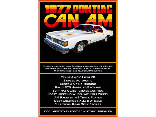 1977 Pontiac Can Am (CC-1850535) for sale in Clinton, New York