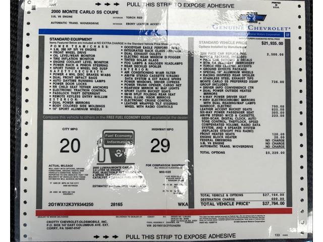 2000 Chevrolet Monte Carlo (CC-1857863) for sale in Pittsburgh, Pennsylvania