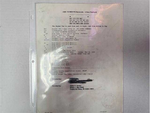 1969 Plymouth Barracuda (CC-1876889) for sale in Bristol, Pennsylvania