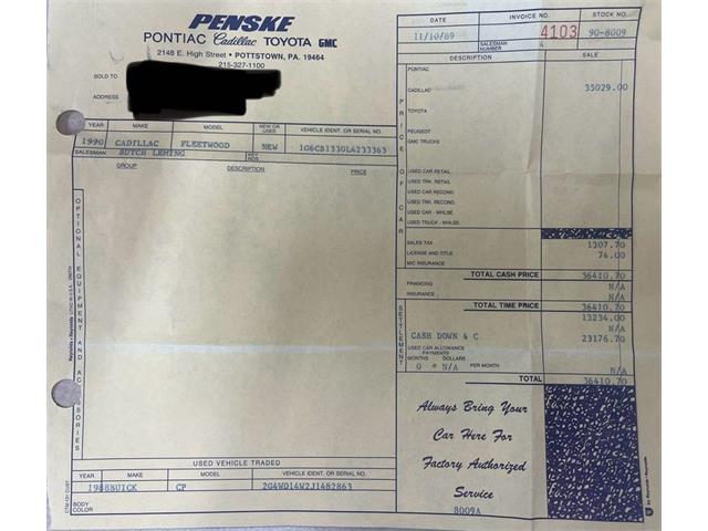 1990 Cadillac Fleetwood (CC-1879107) for sale in Morgantown, Pennsylvania