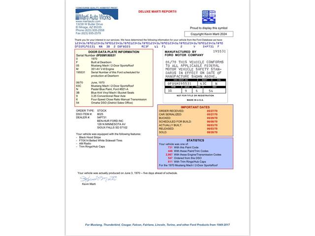 1970 Ford Mach 1 SCJ (CC-1886087) for sale in Celeste, Texas