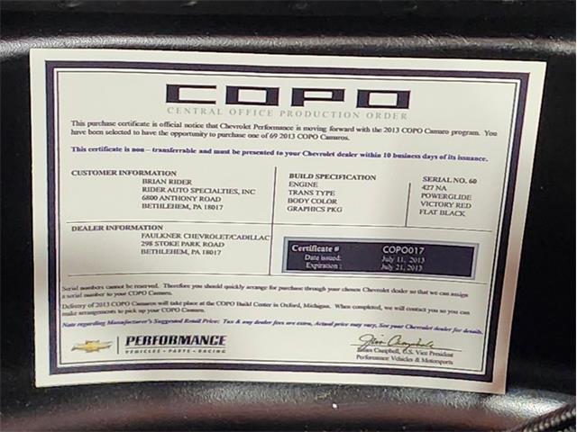 2013 Chevrolet Camaro COPO (CC-1904361) for sale in Bristol, Pennsylvania