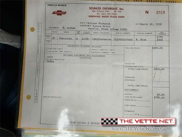 1972 Chevrolet Corvette (CC-1911707) for sale in Providence, Rhode Island