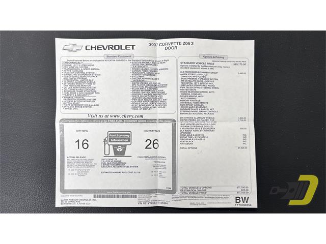 2007 Chevrolet Corvette Z06 (CC-1927309) for sale in Manitowoc, Wisconsin