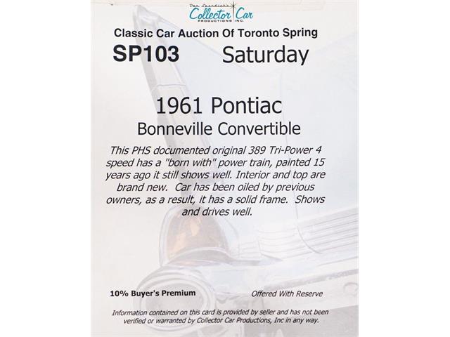 1961 Pontiac Bonneville (CC-1943340) for sale in Montreal, Quebec