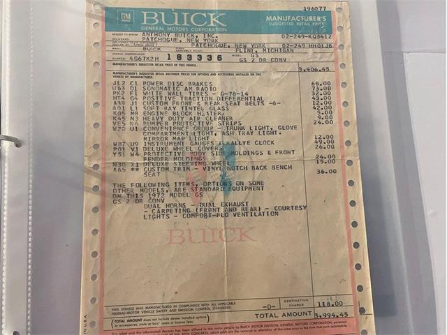 1972 Buick Gran Sport (CC-1970356) for sale in Depew, New York
