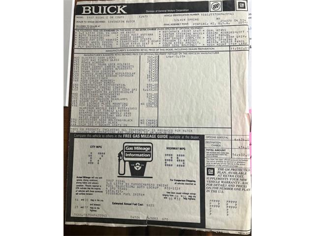 1987 Buick Regal (CC-1979142) for sale in Clarksburg, Maryland