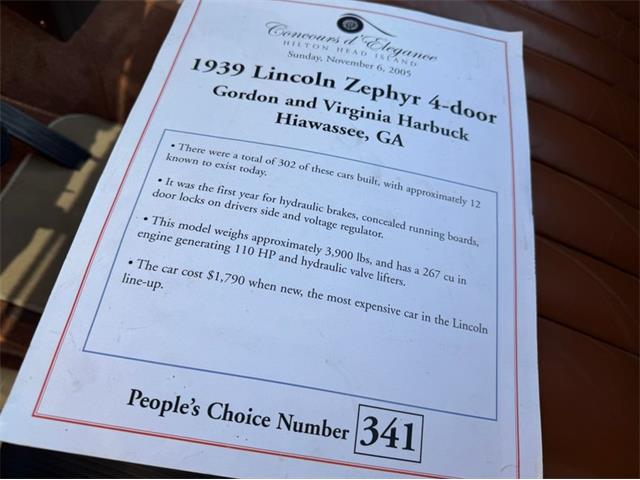 1939 Lincoln Zephyr (CC-2005265) for sale in Newfield, New Jersey