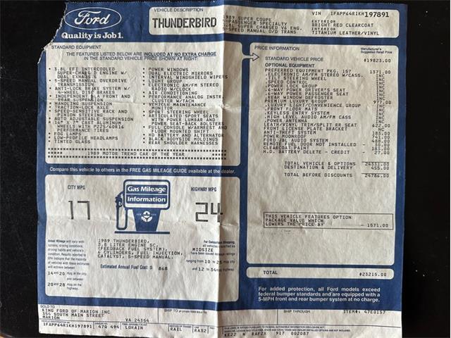 1989 Ford Thunderbird (CC-2021316) for sale in West Babylon, New York