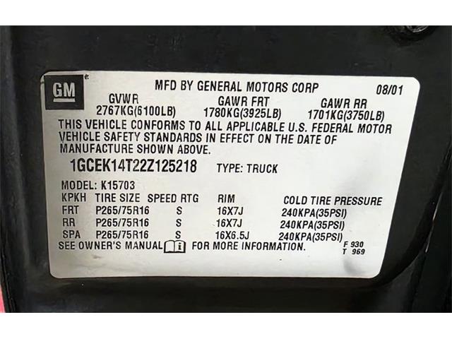 2002 Chevrolet Silverado (CC-2023006) for sale in Homer City, Pennsylvania