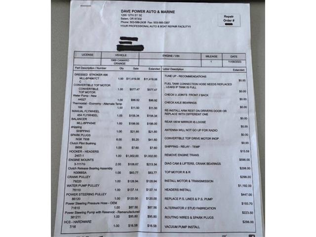 1969 Chevrolet Camaro SS (CC-2027967) for sale in Lynnwood, Washington