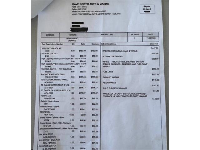 1969 Chevrolet Camaro SS (CC-2027967) for sale in Lynnwood, Washington