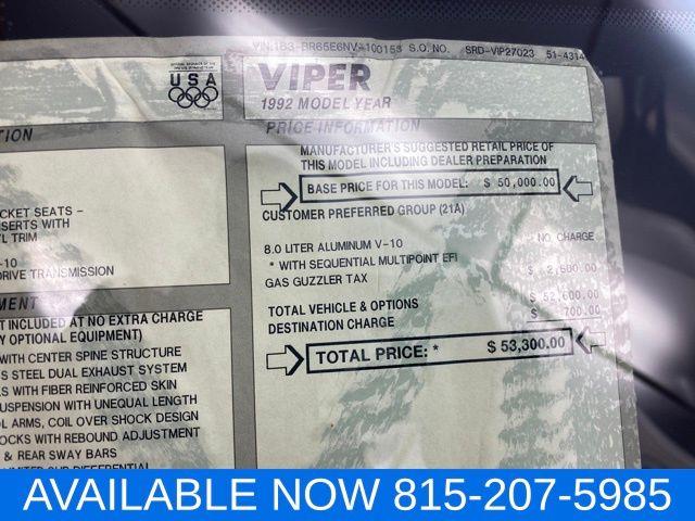 1992 Dodge Viper (CC-2034901) for sale in Joliet, Illinois